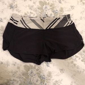 Lululemon Size 6 Black and White Running Shorts